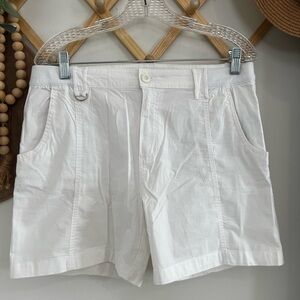 Caribbean Joe White Cotton Blend Shorts